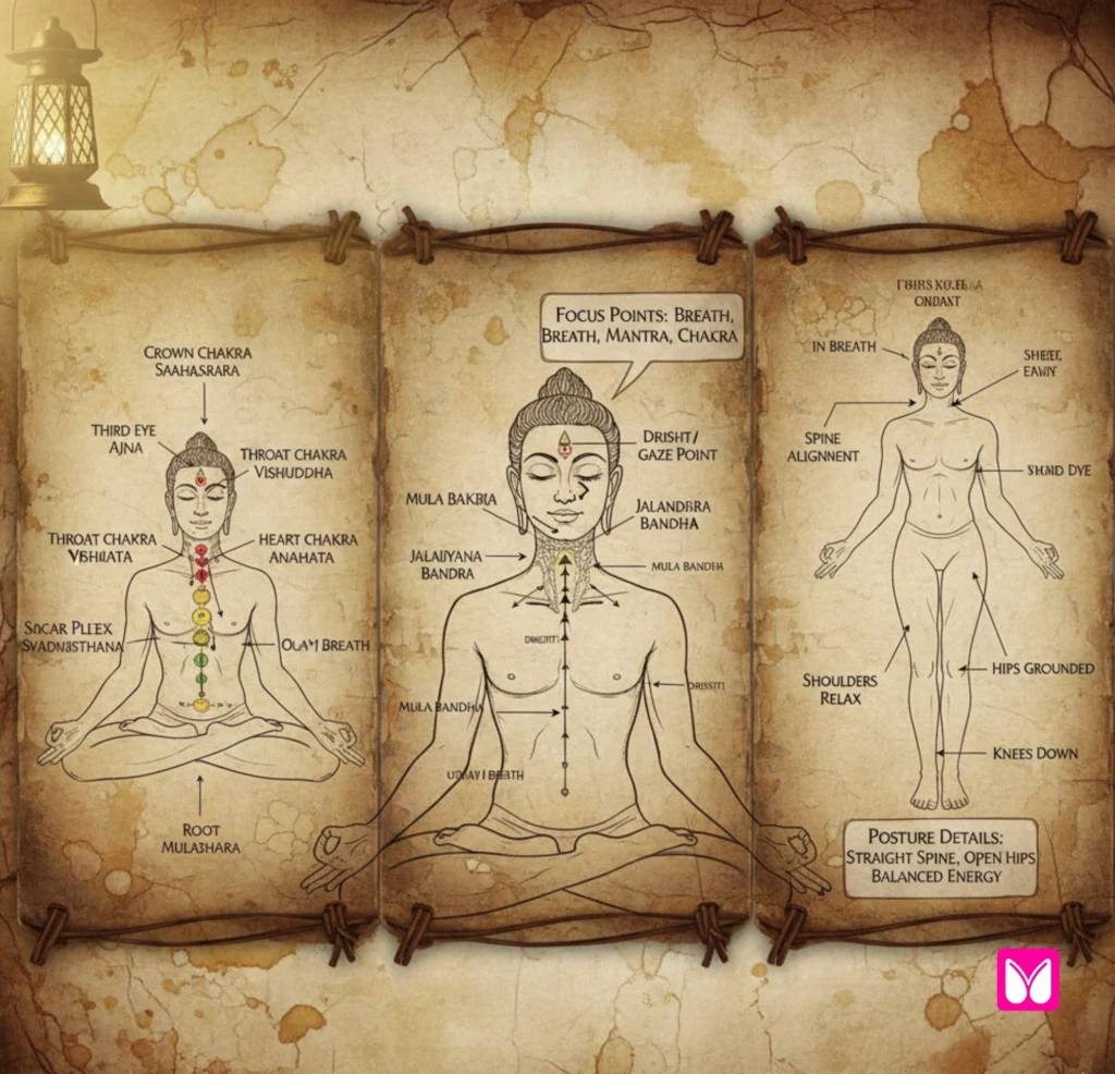 Comparison of yoga poses and Christian meditation showing neutrality of physical practice.